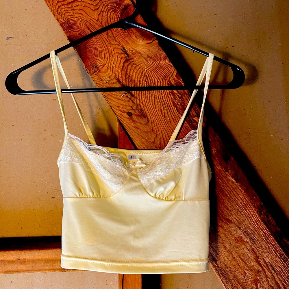 Small, yellow, floral tank top